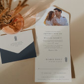 Eiland ananas foto bruiloft all in one uitnodiging