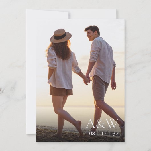 Eiland ananas foto bruiloft save the date (Achterkant)