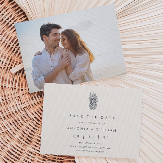 Eiland  ananas foto bruiloft save the date