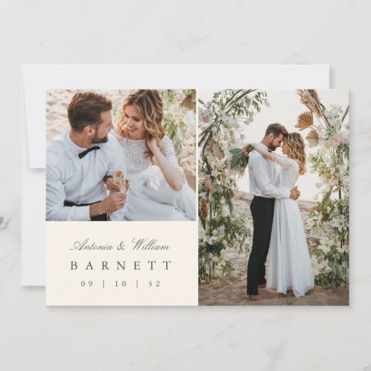 Eiland  Ananas Multi Foto Bruiloft Bedankkaart (Voorkant)