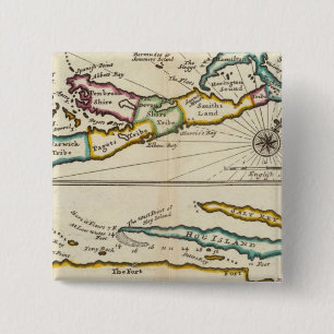 eiland Bermuda, deel van het eiland Providence Vierkante Button 5,1 Cm