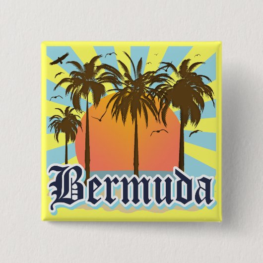 eiland Bermuda Souvenirs Vierkante Button 5,1 Cm (Voorkant)