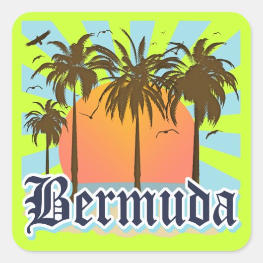 eiland Bermuda Souvenirs Vierkante Sticker (Voorkant)