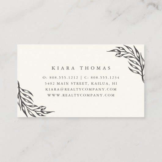 Eiland  Botanical Visitekaartje (Achterkant)