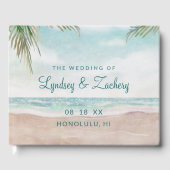 Eiland Breeze geschilderd strand scène tropische b Gastenboek (Voorkant)