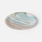 Eiland Breeze geschilderd strand scène tropische b Papieren Bordje (Gekanteld)