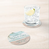 Eiland Breeze Geschilderde Strand Scène Bruiloft M Ronde Kartonnen Onderzetter (Insitu)