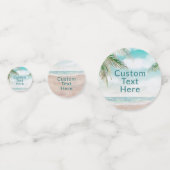 Eiland Breeze Sandy Beach Scène Bruiloft Monogram Confetti (Achterkanten)