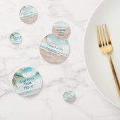 Eiland Breeze Sandy Beach Scène Bruiloft Monogram Confetti (Groep)