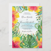 Eiland Breeze | Tropisch strand Waterverf bruiloft Kaart (Voorkant)