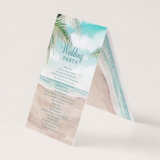 Eiland Breeze Tropische Bruiloft Ceremonie Program Kaart (Achterkant)