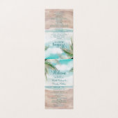 Eiland Breeze Tropische Bruiloft Ceremonie Program Kaart (Buitenkant ongevouwen)