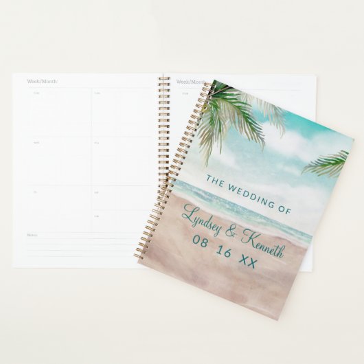 Eiland Breeze Tropische Strand Scène Huwelijksplan Planner (Display)