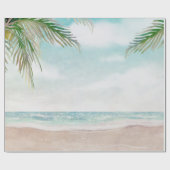 Eiland Bries Geschilderde Strand Scene Trouwen Cadeaupapier (Vlak)