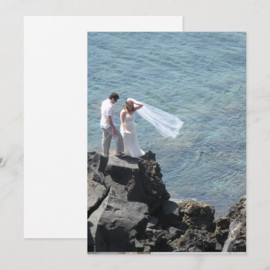 eiland bruiloft bedankkaart (Voorkant / Achterkant)