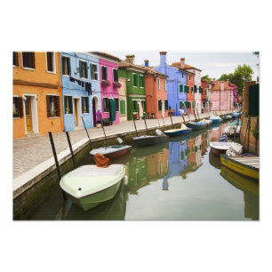 eiland Burano, Burano, Italië. Kleurstof 4 Foto Afdruk