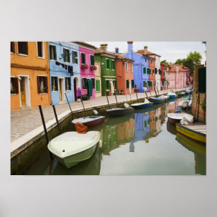 eiland Burano, Burano, Italië. Kleurstof 4 Poster