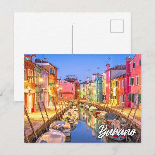 Eiland Burano, Italië Briefkaart (Voorkant / Achterkant)