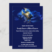 Eiland chic | blauw goud angel rif vis 3D chic Kaart (Voorkant / Achterkant)