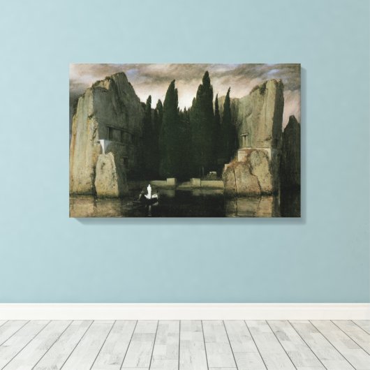 Eiland der doden van Arnold Böcklin, symbolisme ku Canvas Afdruk (Insitu (Houten vloer))