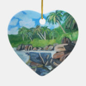 Eiland der Seychellen Ornament (Achterkant)