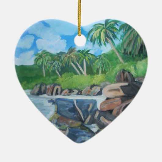 Eiland der Seychellen Ornament (Achterkant)