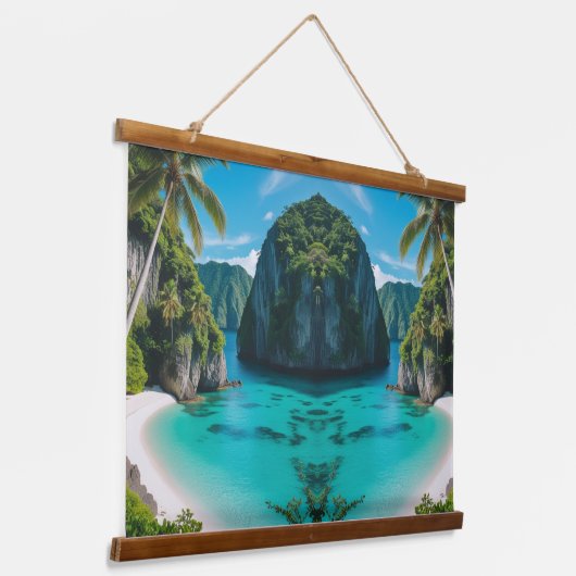 Eiland Dromen aan de Muur Hangend Wandkleed (Gebogen)