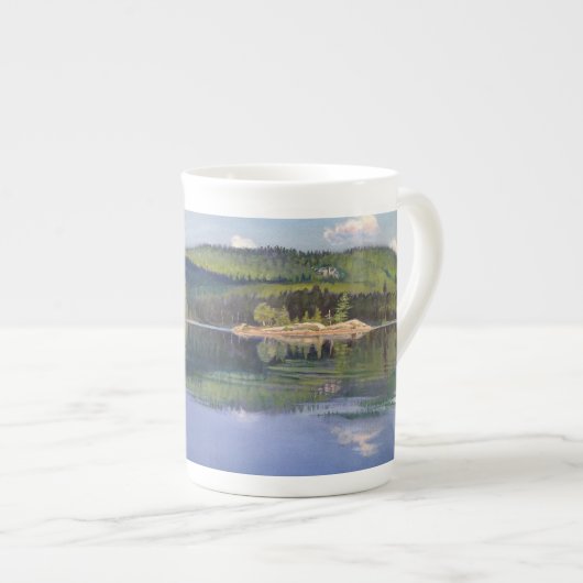Eiland en wolkenschaaduw - Bone China mok (Voorkant rechts)