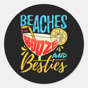 Eiland Feest Beach Bachelorette - Stranden Drank A Ronde Sticker