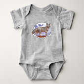 Eiland Fox Logo Grijs Baby Bodysuit One-Piece (Voorkant)