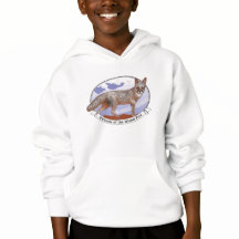 Eiland Fox logo Kinder Classic Hoodie Wit of Grijs