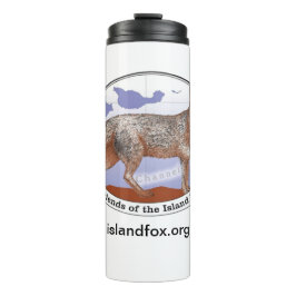 Eiland Fox Logo Witte Thermische Tumbler Thermosbeker