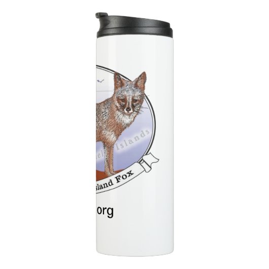 Eiland Fox Logo Witte Thermische Tumbler Thermosbeker (Geroteerd rechts)