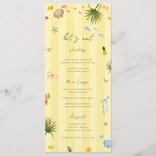 Eiland Gele Bruiloft Menu (Voorkant)