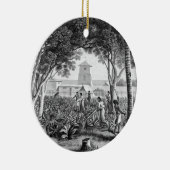 eiland Guam: Arbeidsgezinden in de tuin Keramisch Ornament (Rechts)