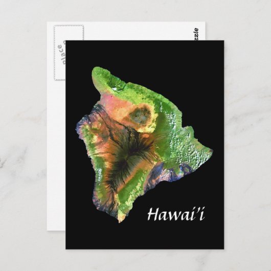 eiland Hawaii van het Afbeelding Space Landsat Briefkaart (Voorkant / Achterkant)