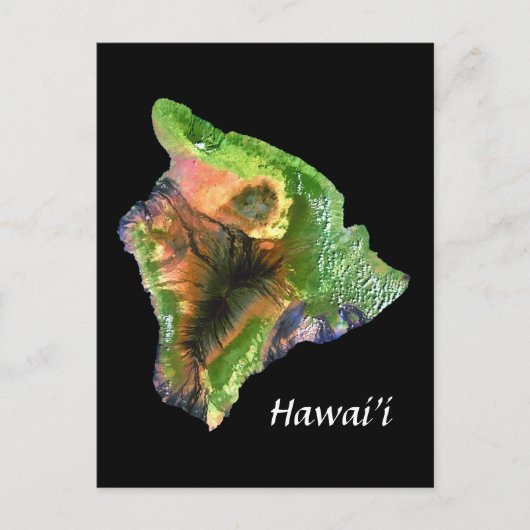 eiland Hawaii van het Afbeelding Space Landsat Briefkaart (Voorkant)