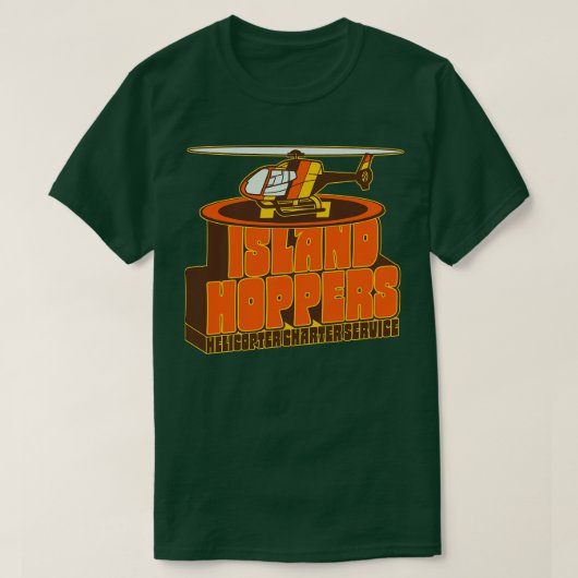 Eiland Hoppers Helikopter Charter Service T-shirt (Design voorkant)