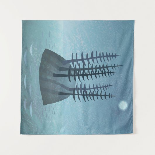 Eiland in de Oceaan Wandkleed (Voorkant (horizontaal))