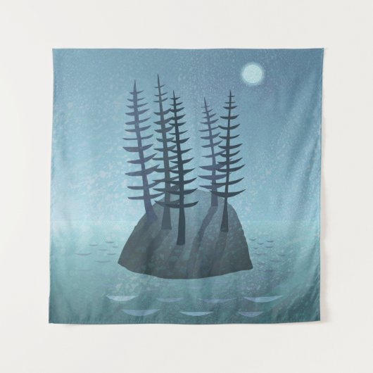 Eiland in de Oceaan Wandkleed (Voorkant)