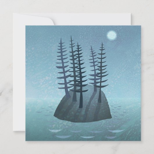 Eiland in de Ocean Art Kaart (Voorkant)