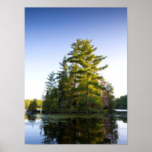 Eiland in het Long Pond-meer Poster