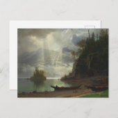 eiland in het meer (olie op het canvas) briefkaart (Voorkant / Achterkant)