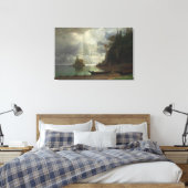 eiland in het meer (olie op het canvas) canvas afdruk (Insitu (Slaapkamer))