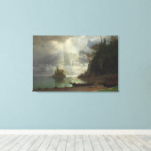 eiland in het meer (olie op het canvas) canvas afdruk (Insitu (Houten vloer))