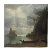 eiland in het meer (olie op het canvas) tegeltje (Voorkant)