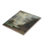 eiland in het meer (olie op het canvas) tegeltje (Zijkant)