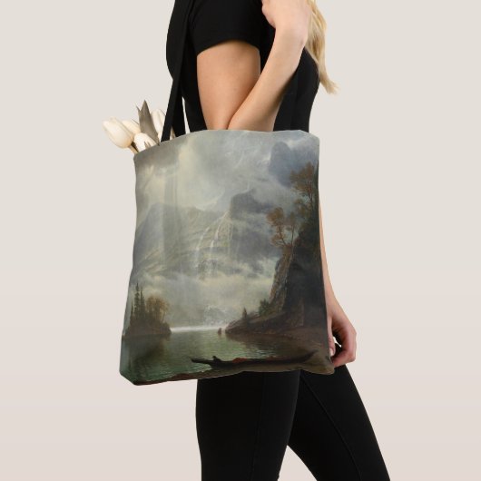 eiland in het meer (olie op het canvas) tote bag (Dichtbij)