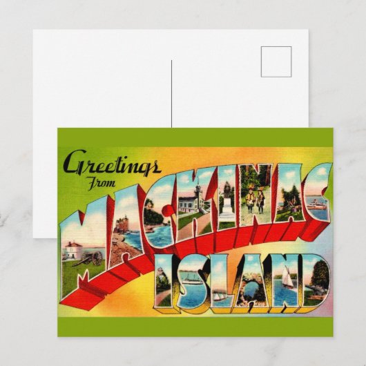  eiland Mackinac Briefkaart (Voorkant / Achterkant)