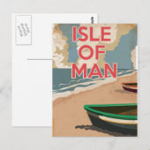 Eiland Man Oude Reisposter Briefkaart (Voorkant / Achterkant)